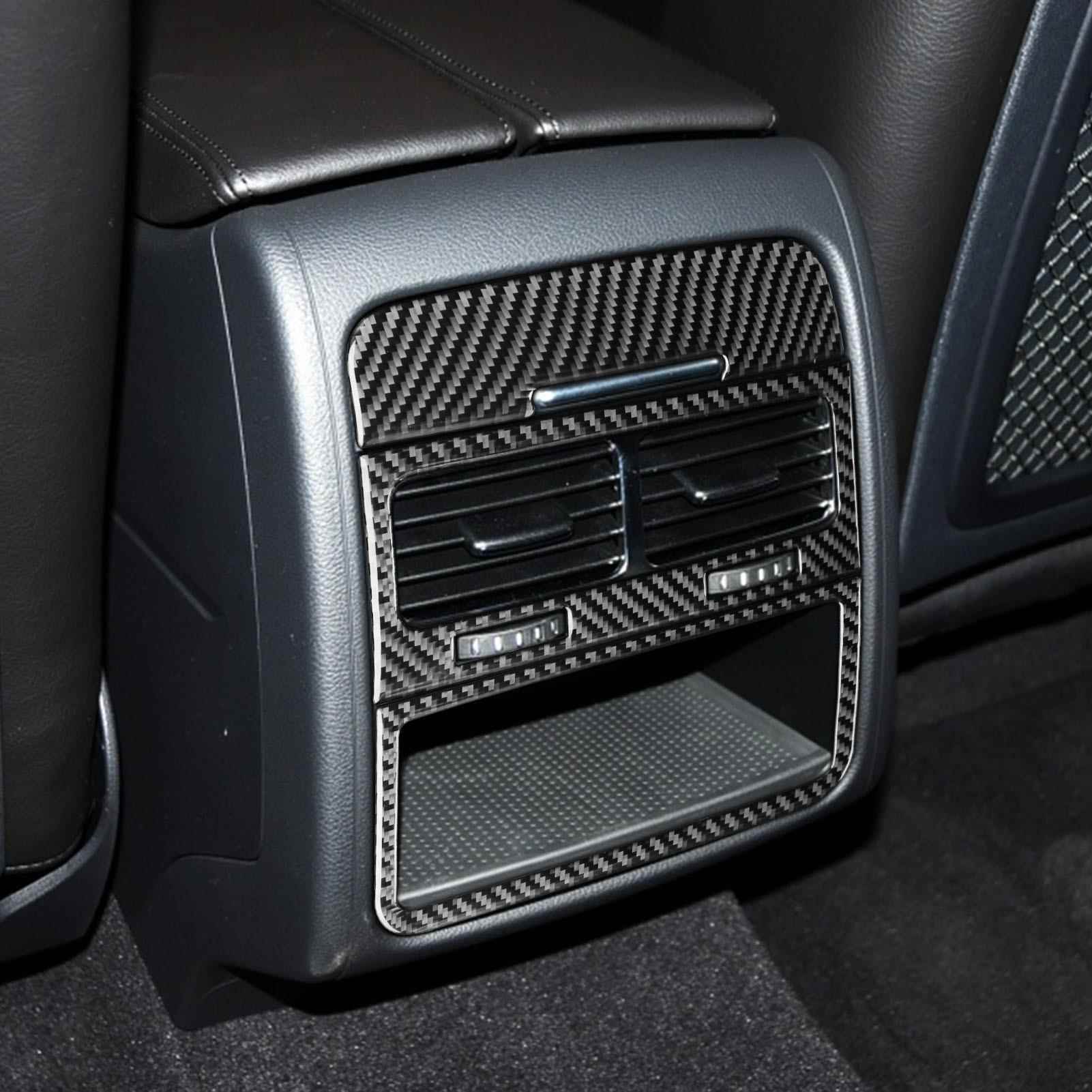 适用11-18款大众途锐碳纤维后排出风口面板装饰贴车内饰改装配件