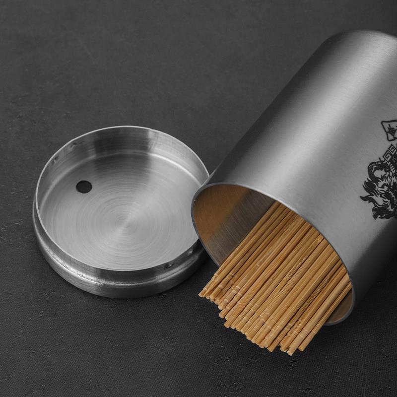 不锈钢牙签盒饭店专用牙签筒酒店家用可携式创意牙签罐轻奢商用定