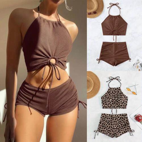 Swimsuit women's camisole split flat angle sport