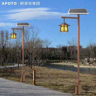 中式户外景观灯景区路灯高杆竹屋灯灯公园草坪防水复古庭院太阳能