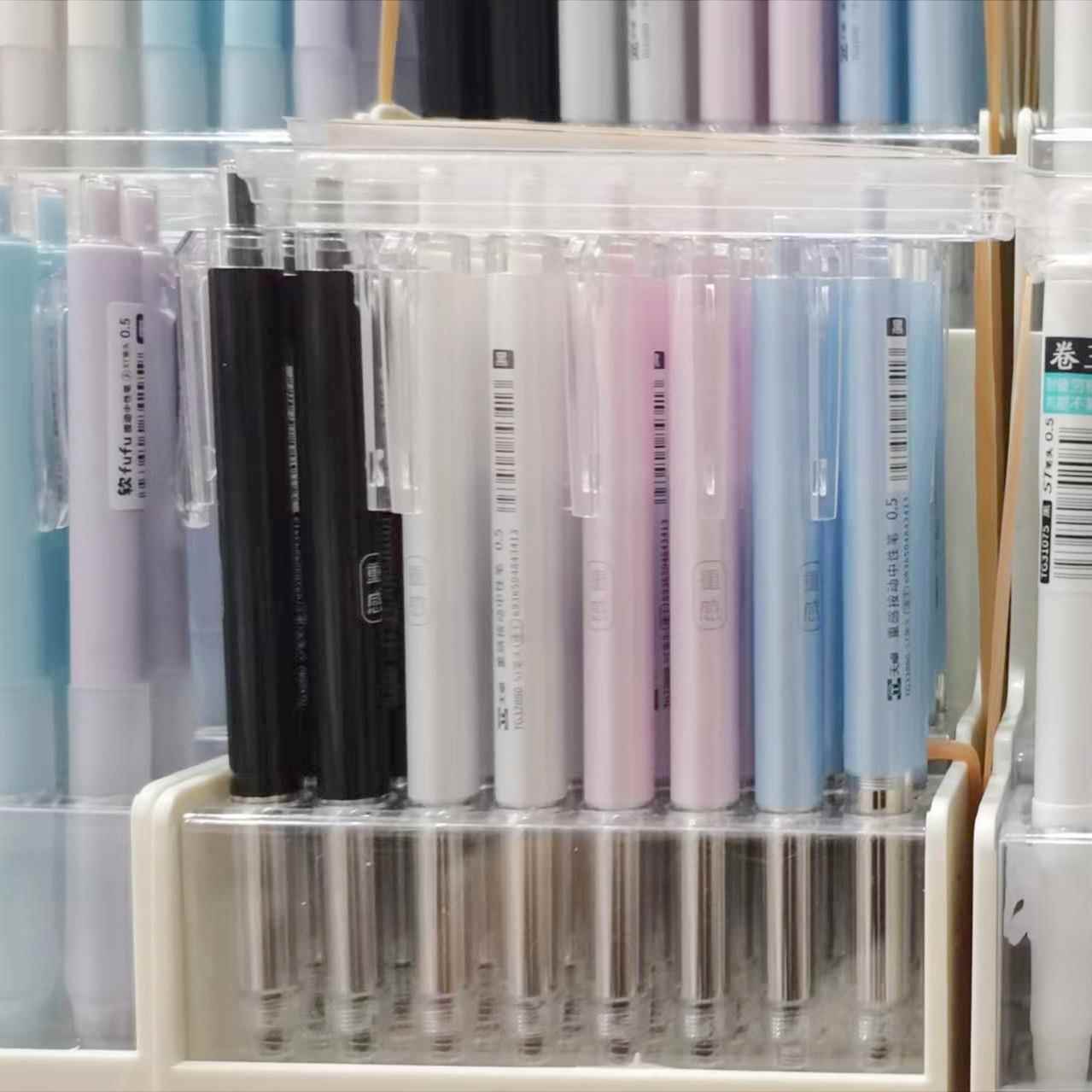 天卓按动静音架装展示架中性笔 原品计学生刷题笔 ST笔头水笔