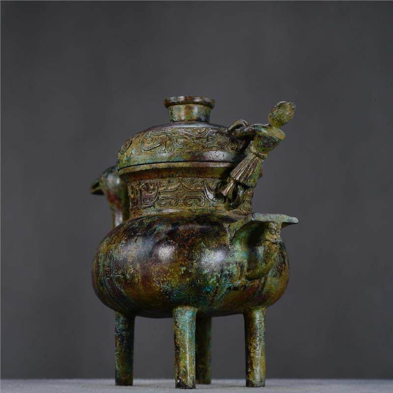 战国时青铜鸭型盉酒器青铜大全摆件河南博物院1:1还原青铜器制作