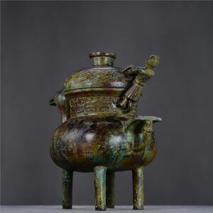 战国时青铜鸭型盉酒器青铜大全摆件河南博物院1:1还原青铜器制作