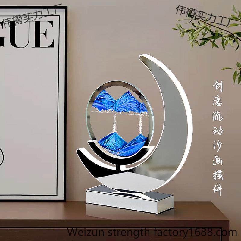 流沙画摆件沙漏创意解压办公室客厅卧室酒柜电视柜柜子豪华装饰品