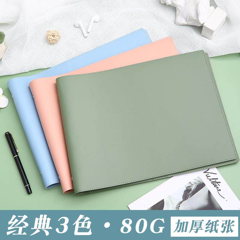 活页本a4软皮像素画网格本6孔日记本