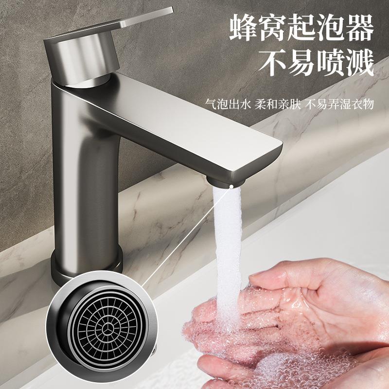 新款直销跨境不锈钢水龙头洗脸盆冷热两用龙头浴室卫生间面盆洗手