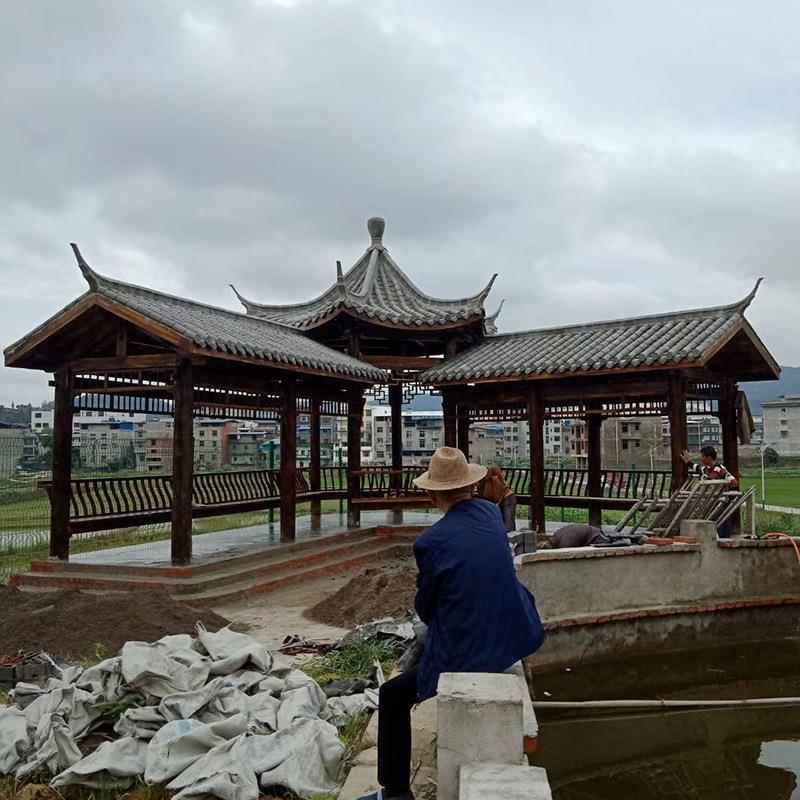 208木走休闲廊长廊走化廊仿古户外长廊古建文长廊实庭院别墅风雨