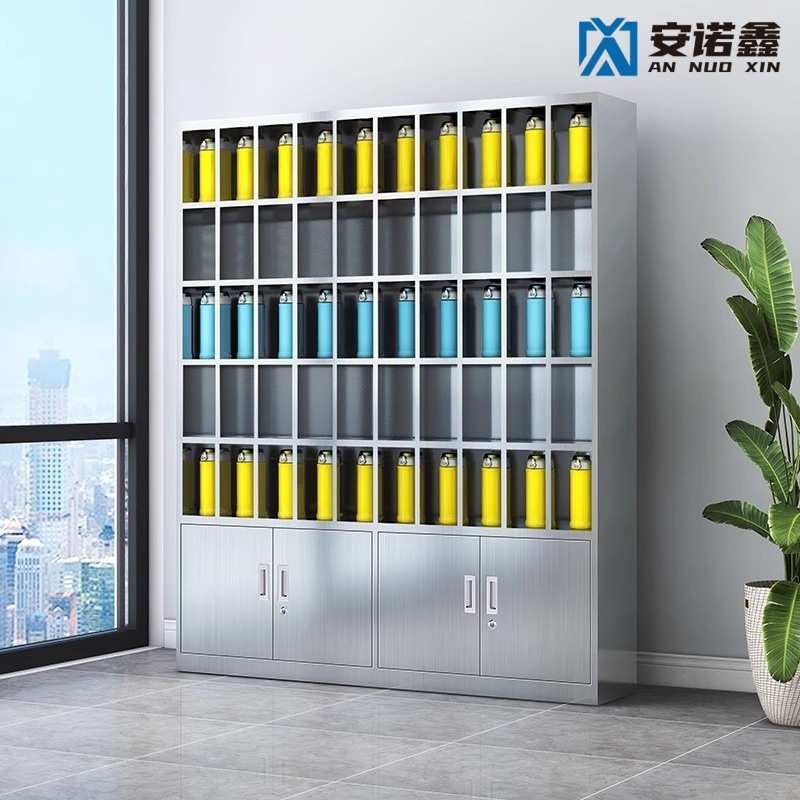 304不锈钢水杯柜员工多格柜放置柜工厂车间茶杯架子茶水间储物柜