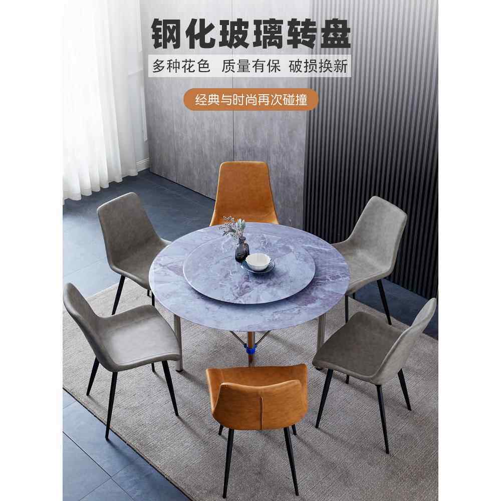 钢化玻璃转盘家庭餐桌防爆玻璃转盘酒店大圆饭桌带底座旋转