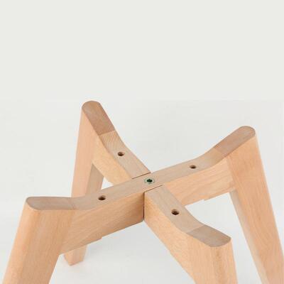 简约木头腿茶几桌腿办公家具桌腿花盆支架黑色凳子脚