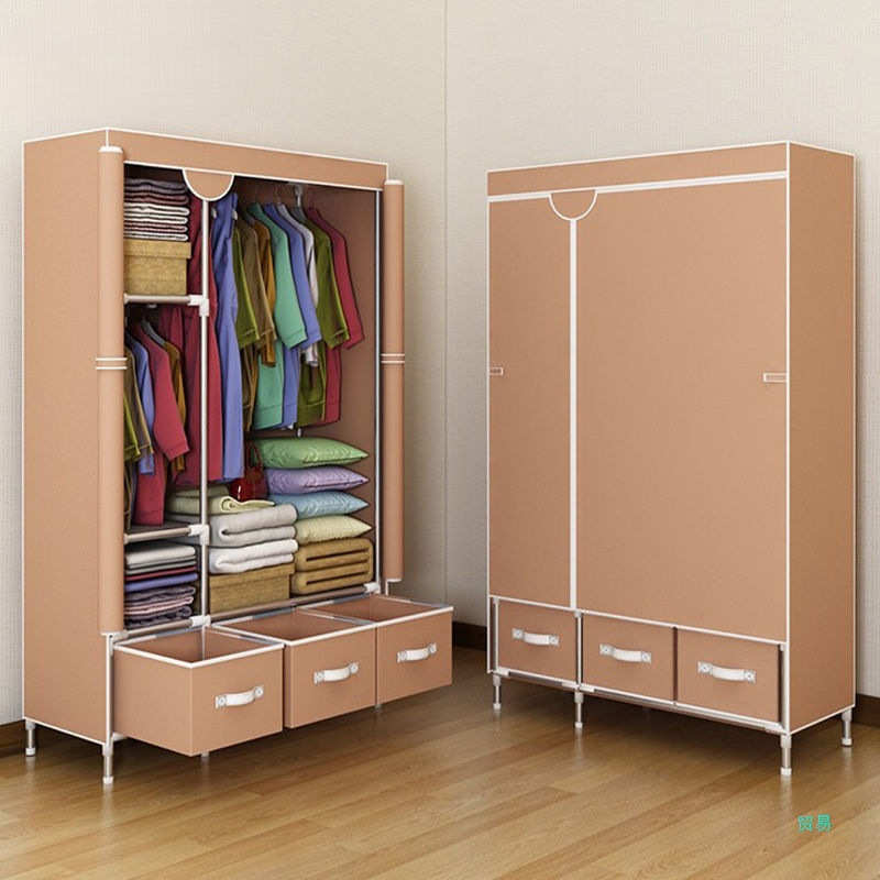 XYZS64布衣柜加粗加固布艺小号单人出租房宿舍卧室收纳家用简易组