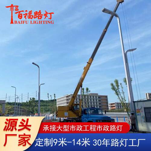 厂家定制市政路灯公路市政10米11米12米150W双臂臂市政道路灯