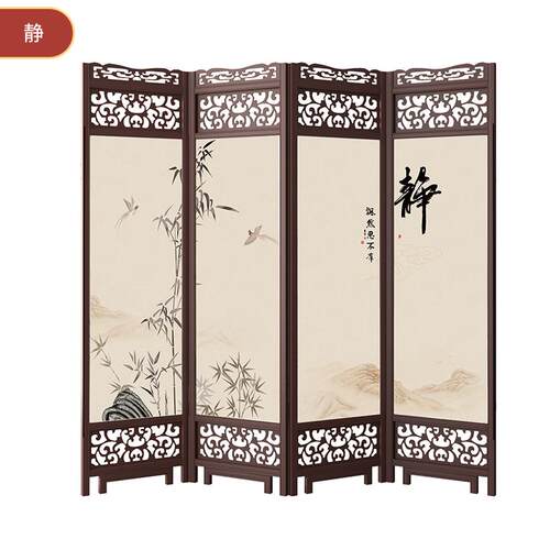 高档仿实木中式古复屏风折叠可移动卧室遮挡隔客厅隔断断玄关双面