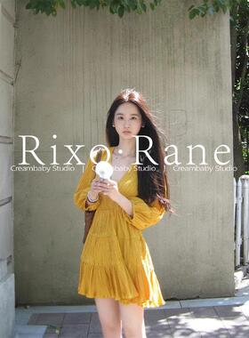 法国Rixo Rane 舒适高颜海边度假黄色连衣裙女夏小个子气质裙子