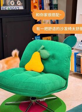 现代简约沙发椅无扶手加厚办公椅灯芯绒面料单人靠背椅