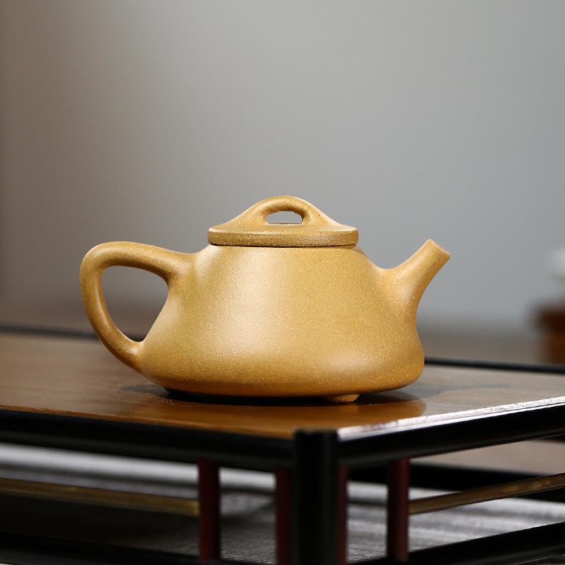 宜兴紫砂壶原矿段泥子冶石瓢小容量茶壶120cc壶红茶手工紫砂茶具