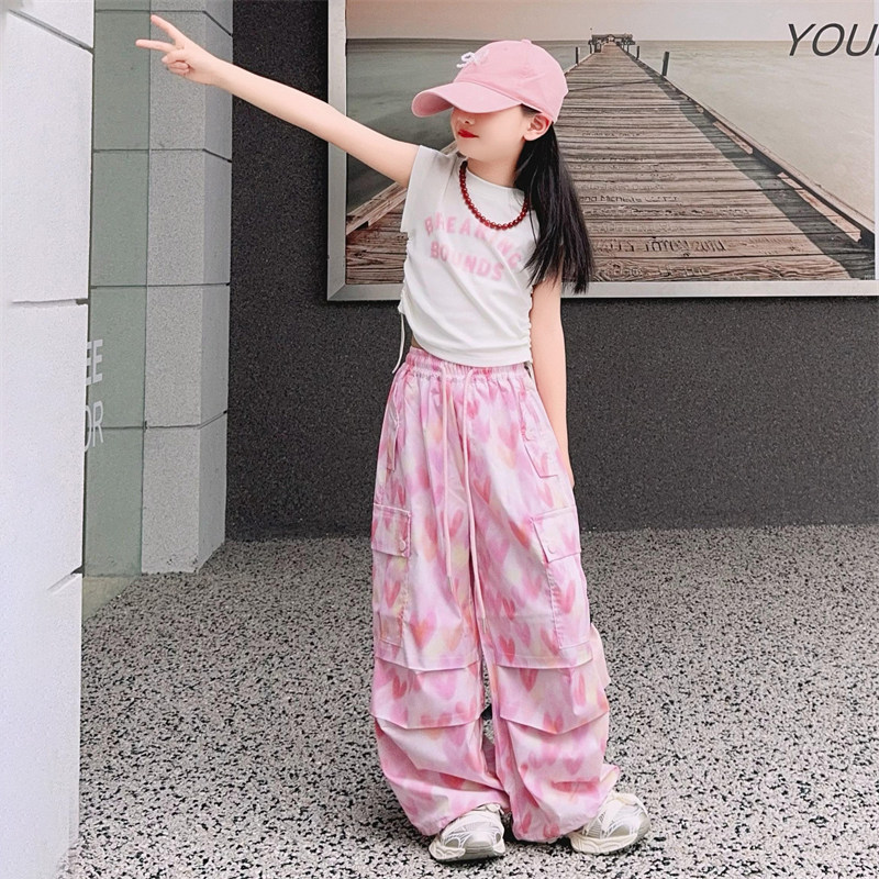 皮皮妞女童爵士舞工装裤夏季新款