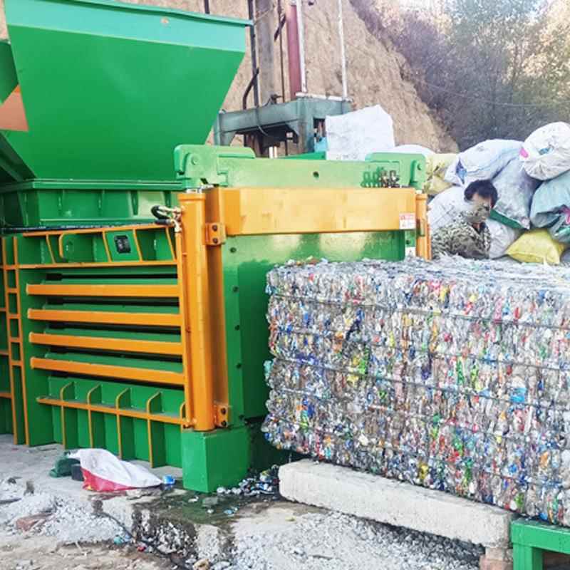 废纸箱卧式液压打包机 薄膜垃圾废料压块机 120T海绵泡沫压包机