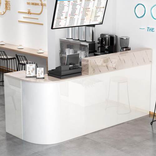 吧台收银台店铺小型奶茶服装店柜台烤漆商用公司前台桌接待台
