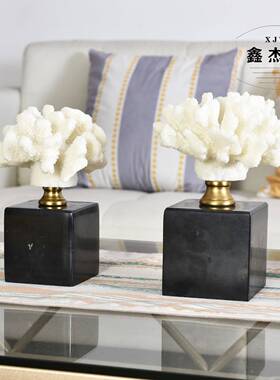 北欧珊瑚摆创书件样板房间装饰现品代简约20200424家居客厅房电视