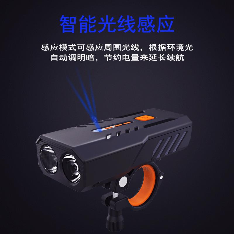 自行车前灯高亮山地车前灯防水LED高亮警示灯宝石尾灯USB充电前灯