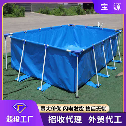 帆布水池PVC折叠移动儿童游泳池 家用庭院支架蓄水池加厚宠物水池