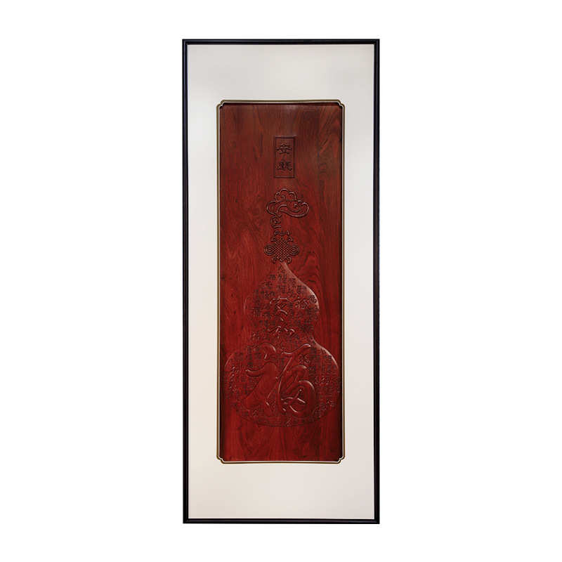 东阳浮雕画实木香复古木雕墙挂件新中式入户装饰挂画复古高级