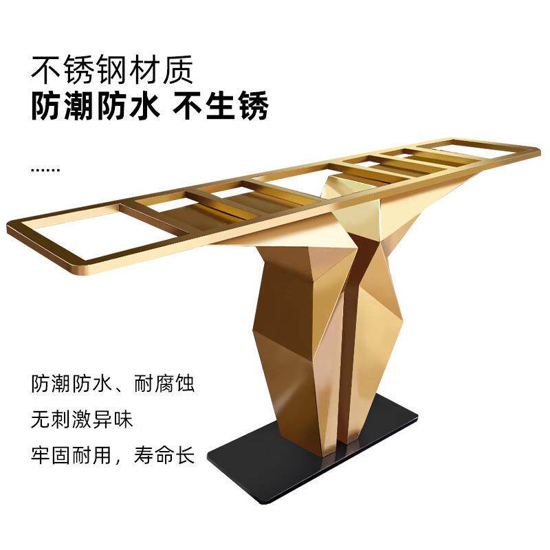 轻奢铁艺不绣钢玄关桌腿支架电镀防指纹304钢桌脚支架定作