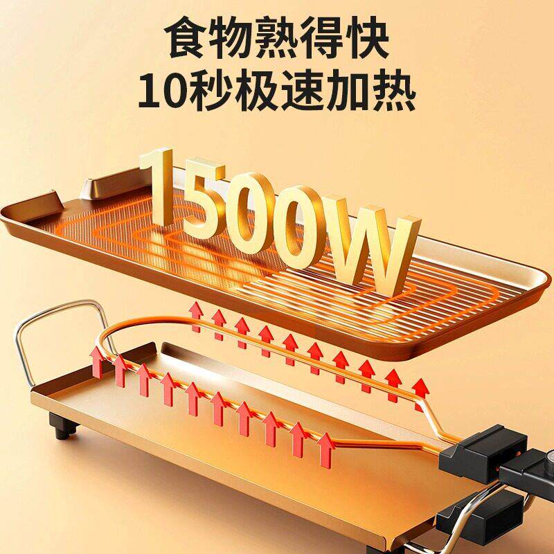 多DKP01功能烤烤肉电烤盘室内家用无烟不粘烤烤盘烙锅式烧烤电炉