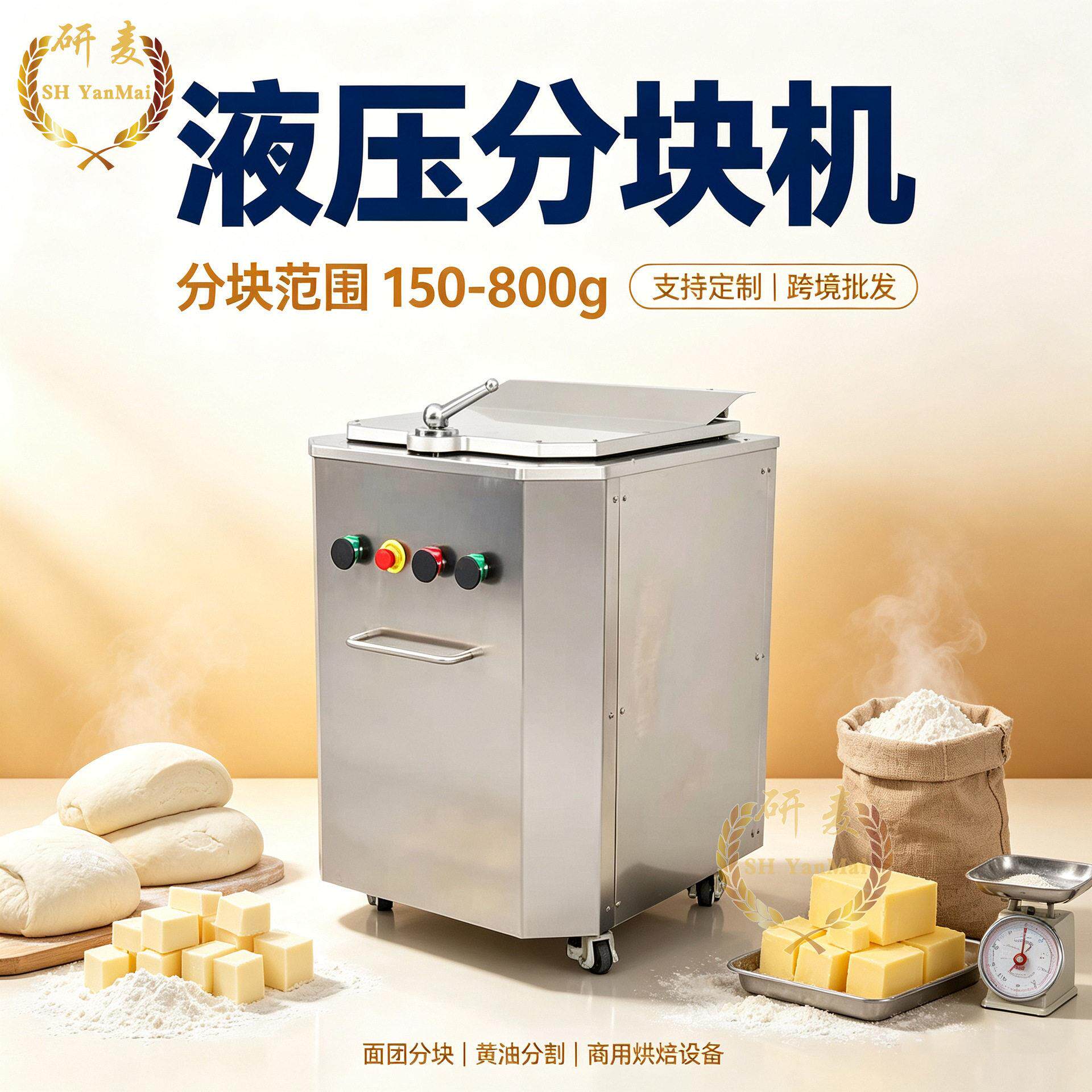 蛋糕店液压分块机面团20粒大克重150-800g吐司定量液压面团分块机