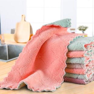 Double-layer Absorbent Microfiber Kitchen Dish Cloth towel