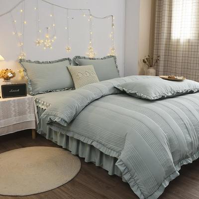 正品冬季床绗缝被套，加厚拉丝裙及配套床单四1棉.5米床件套，水