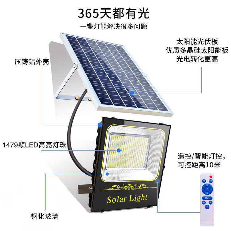 太阳能户外防水聚宝盆庭院投光灯家用室内大功率照明Led灯具批发