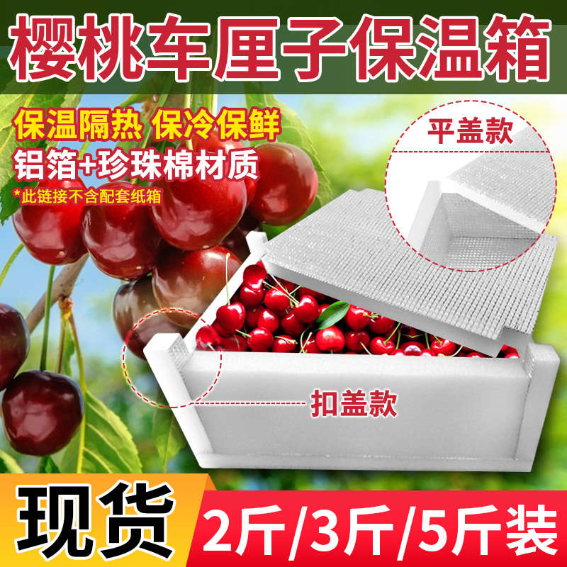珍珠棉大樱桃车厘子泡沫保温箱水果蔬菜快递冷藏2斤3斤5斤保温箱