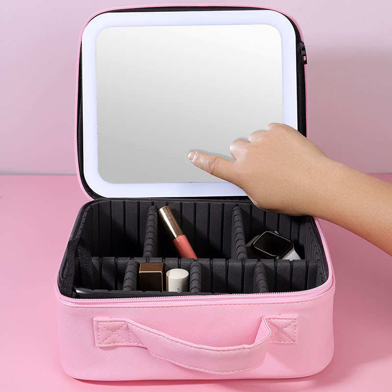 款大容量便携带灯首饰盒箱LED旅行手提收纳包耳钉珠宝收纳盒