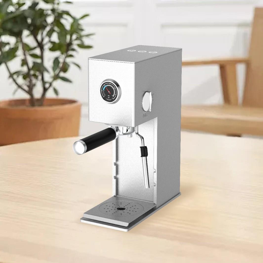 跨境意式咖啡机家用全半自动小型奶泡蒸汽20bar欧英美规铝合金