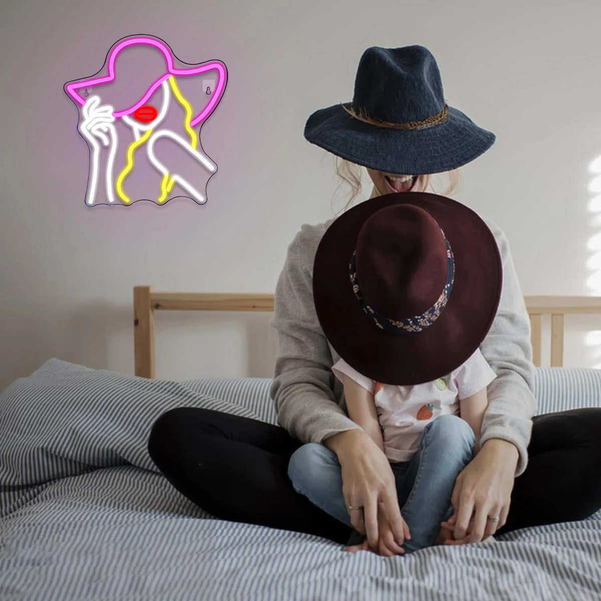 led牛仔女孩KTV卧室酒吧发光氛围灯网红打卡装饰灯标志灯牌霓虹灯,家装灯饰光源,其它灯具灯饰,淘宝优惠券,粉丝福利购,淘宝优惠卷
