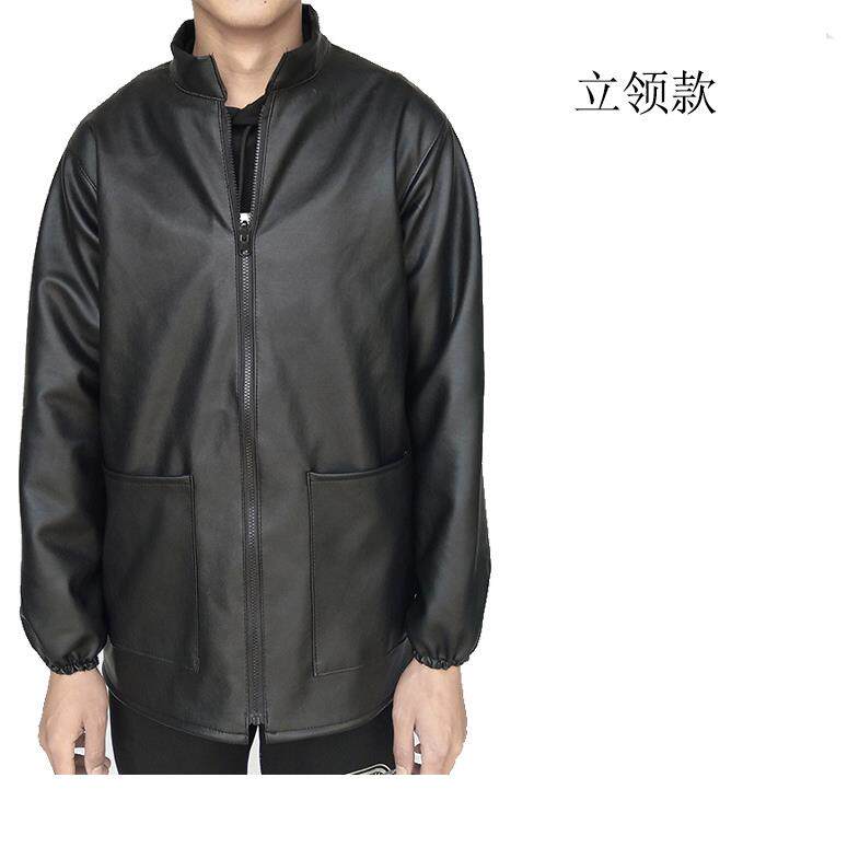 高档防包邮PU男宰士防油防水罩衣皮衣工作服洗修车车屠养殖水产护