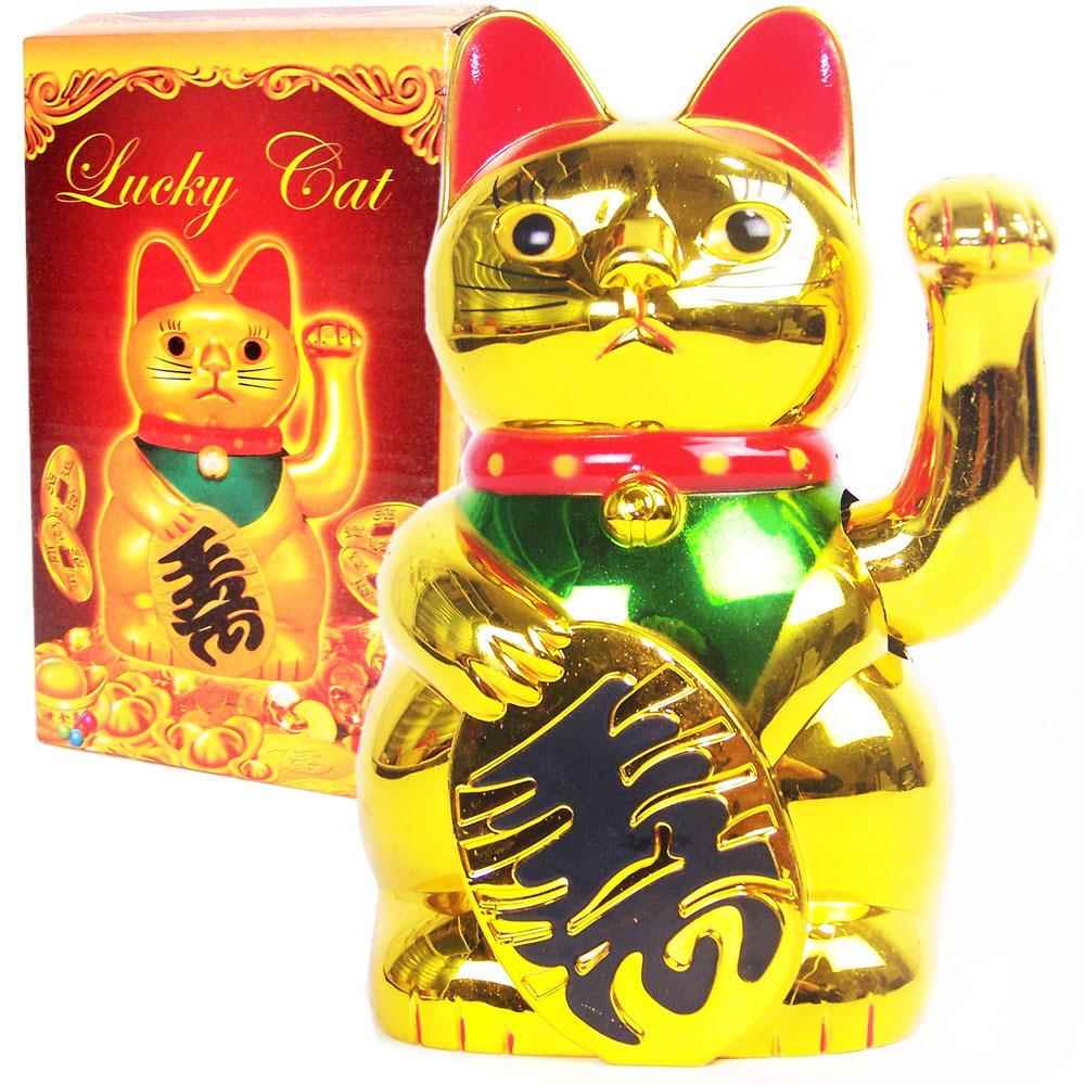 招猫开业饰进工门摆件财摇手金色电动店铺家居艺招财猫总品镀金品