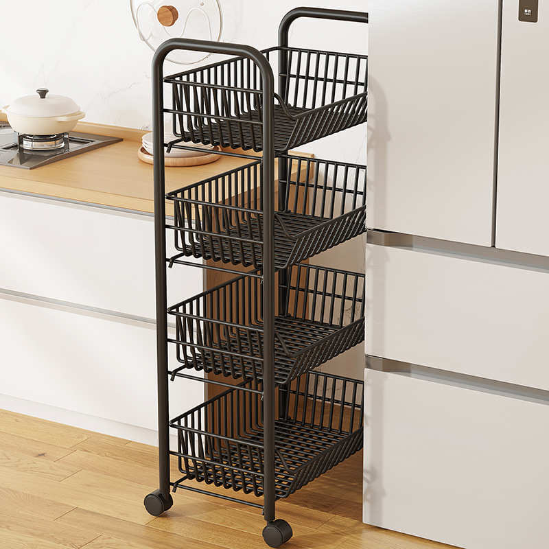 厨房置物架落地多层移动带轮推车夹缝收纳架阳台果蔬客厅卧室储物