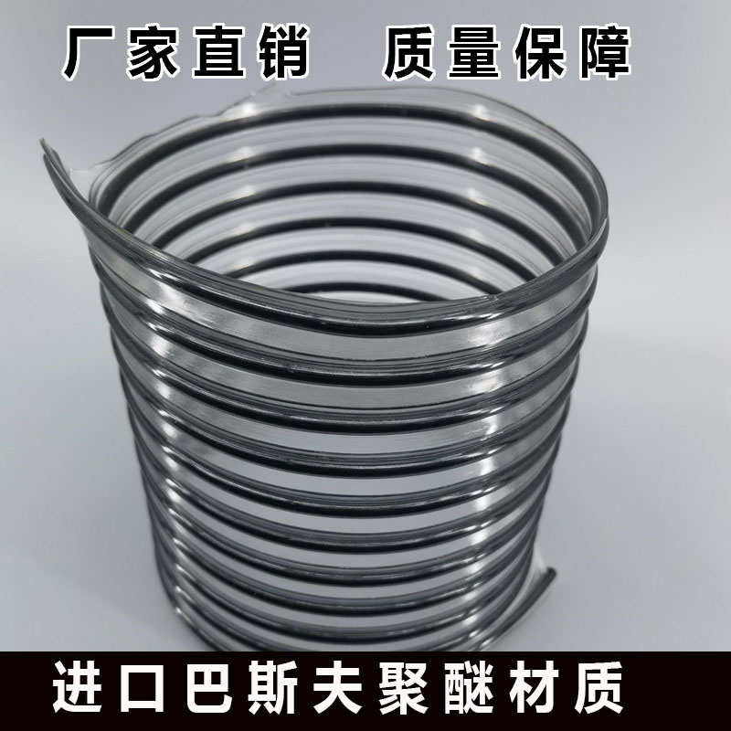 PU聚氨酯清扫车吸尘黑色软管环卫车防冻耐用扫路车橡胶伸缩钢丝管
