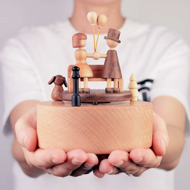 木制音乐盒DIY材料包家居创意摆件情人节初恋礼品曲目可