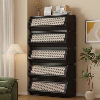 创意斗柜家LVO用多层防尘厚杂物架储物柜落地式卧室置物楠竹立简