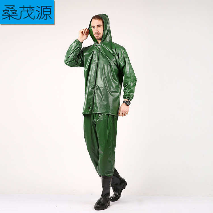 厂家直销钓鱼非一次性牛筋雨衣雨裤套装透明时尚强韧海胶雨衣