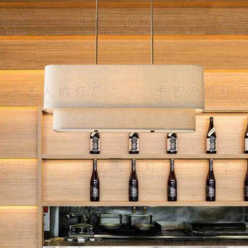 日式创意长方形咖啡奶茶店吧台灯酒店餐厅收银台商铺茶室书房吊灯