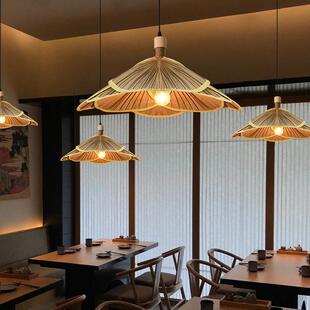中式吊灯竹艺竹编田园餐厅饭店卧室阳台日式竹子灯笼榻榻米灯具
