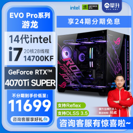 攀升i7游戏14700k高配rtx4070ti4070tisuper4080super海景房台式机华硕电脑，rog整机主机全套电竞diy组装机