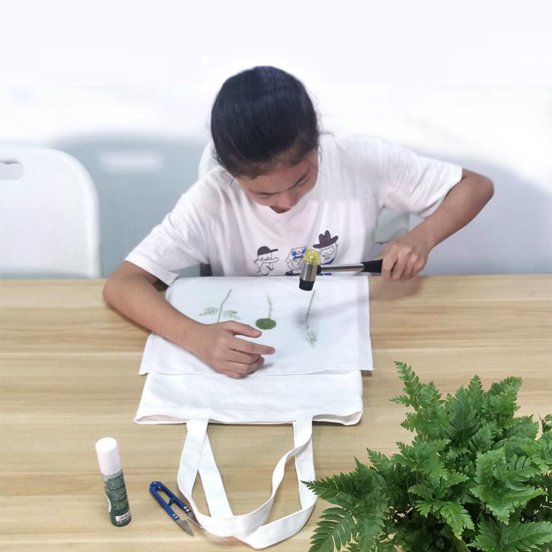 国风植物敲拓染固色工具材料包套装手工拓印锤垫板纯全棉方巾帆布