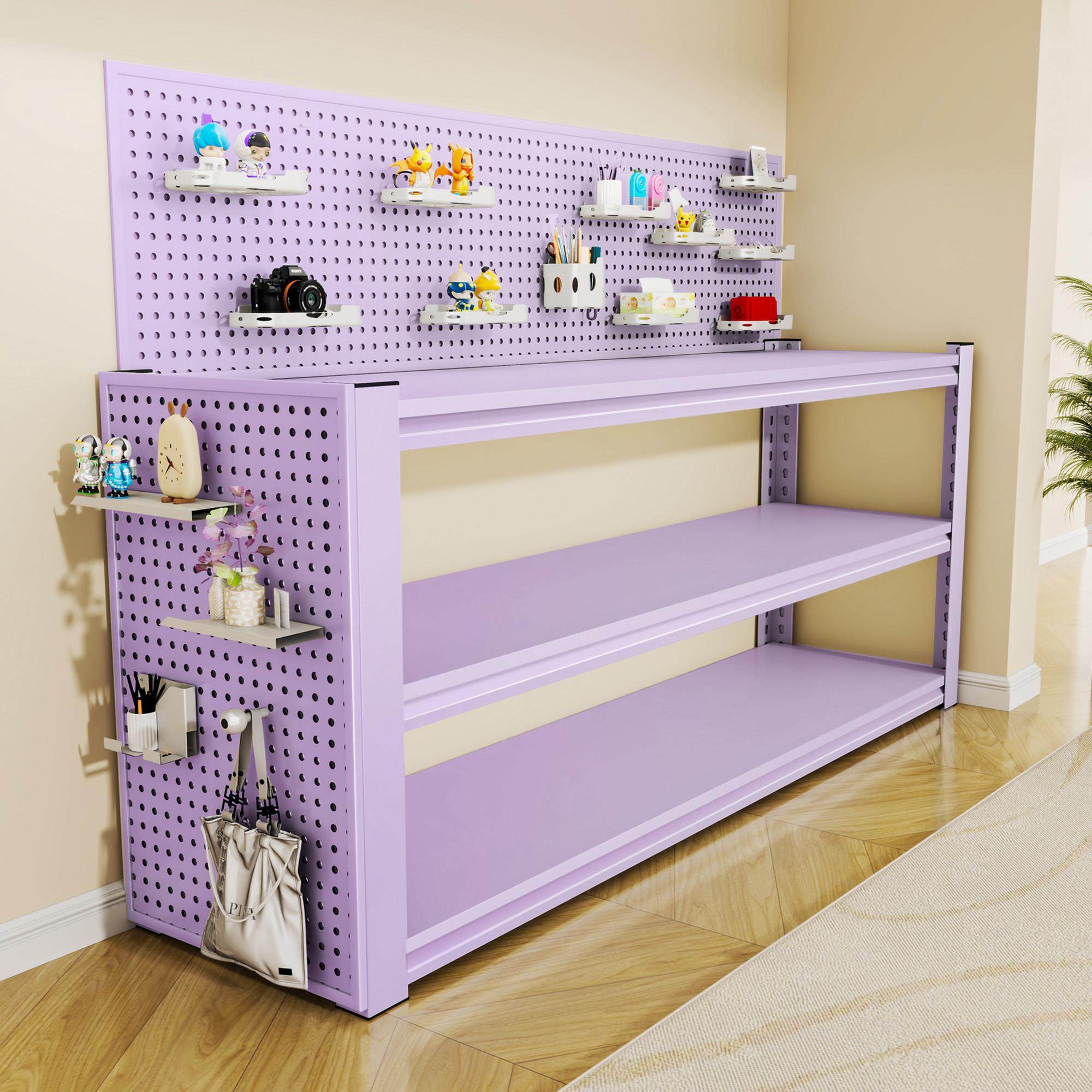 家用紫色置物架钢制多层货架厨房阳台收纳储物架落地靠墙铁艺架子,商业/办公家具,置物架/陈列架/储物架/展示架,淘宝优惠券,粉丝福利购,淘宝优惠卷