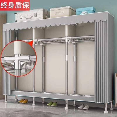 布衣柜家用卧室出租房钢架结构加粗加厚布套外罩简易衣柜结实耐用